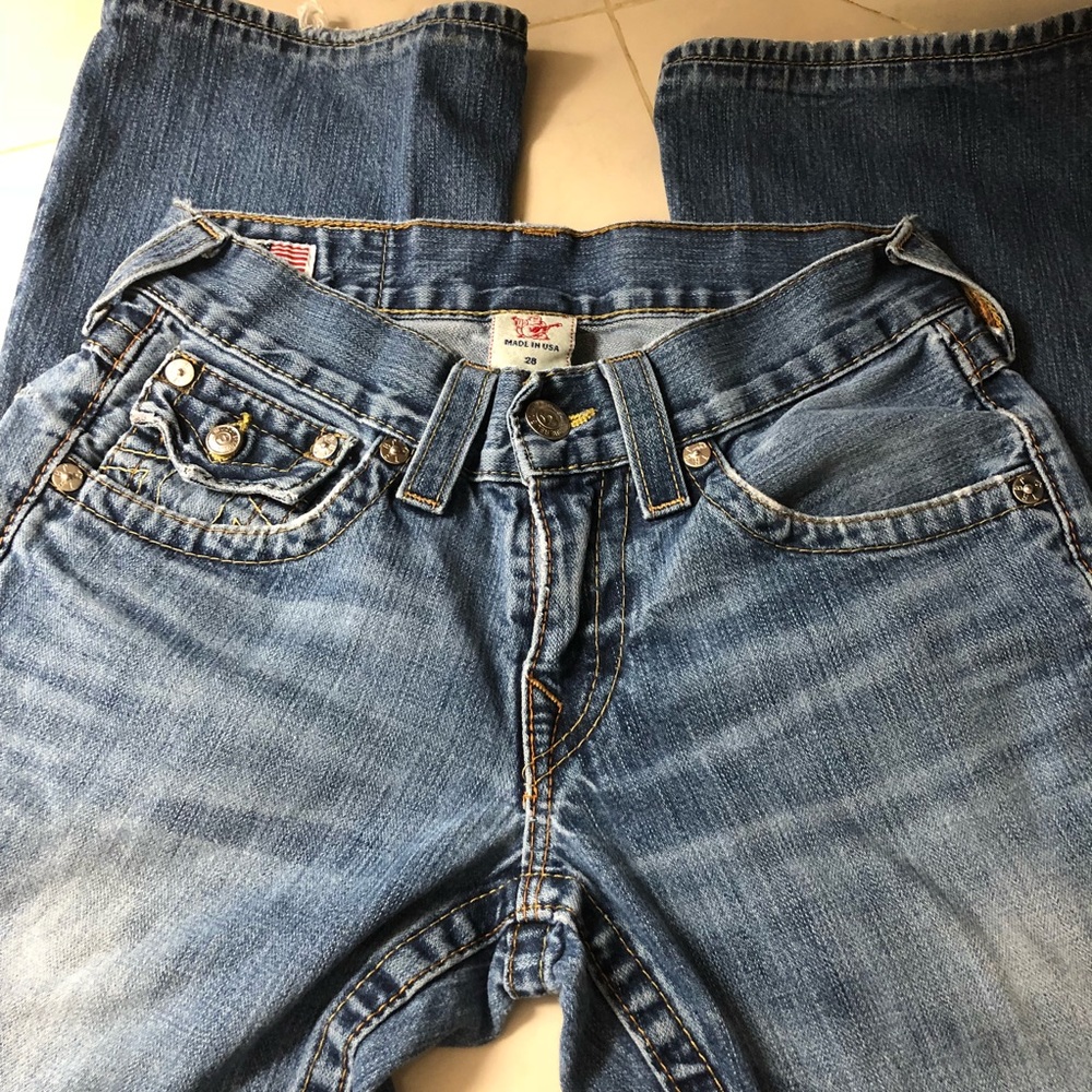 True Religion flat pocket jeans size28 straight